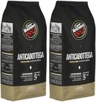 Caffe Vergnano 1882 Antica Bottega Whole Bean Arabica Medium Roast Espresso, 2.2 lbs Bag - Italian Coffee Beans with notes of Chocolate, Nuts & Caramel, Intensity 5/10-1000g Bag (2 Pack)