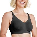 BRAVADO! DESIGNS Body Silk Seamless Nursing Bra for Breastfeeding, Wireless Maternity Bra, Black Sustainable Fabric, XX-Large