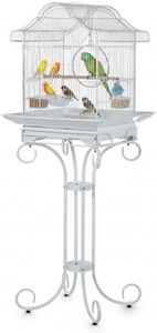 Festisoul 58-Inch Vintage Scrolled Bird Cage - Heavy-Duty Wrought Iron (25Lbs) with Non-Toxic Coating - Elegant Victorian Style for Cockatiels, Parakeets, Finches & Lovebirds
