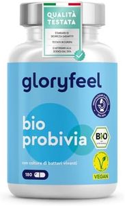 Probiotici Fermenti Lattici Bio, 180 Capsule, con 21 Ceppi Batterici Vivi e Inulina Bio, 20 Miliardi CFU, Integratore per la Salute della Flora Intestinale, senza Lattosio