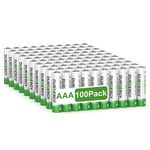 DURNERGY AAA Batteries 100 Pack, Triple AAA Batteries 1200mAh for Remote Control, Piles AAA, LR03 Alkaline Batterie AAA 10-Year Shelf Life