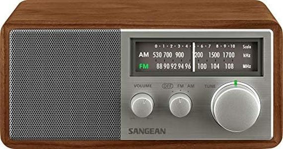 Sangean SG-116 Retro Wooden Cabinet Radio,Walnut-Silver