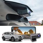 Fitcamx Front 4K and Rear 1080P Dash Cam Suitable for Nissan Rogue SL S SV 2017 2018 2019 2020 (Model A), Integrated OEM Style, Dual Loop Recording WiFi APP Control, G-Sensor, Easy to Set, 128GB Card