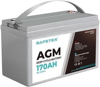 Safetex 12V 170Ah AGM Deep Cycle Lead Acid SLA Battery Solar Caravan Camping Maintenance Free