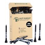 Golf Tees - 7cm/ 70mm Bamboo Golf Tee - Biodegradable Golf Tees Wooden - Strong & Sustainable Bamboo Tees - Golf Gifts for Men - Golf accessories for men - Tee in Multiple Colours in 50 & 25 Packs