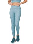 CULTSPORT AbsoluteFit Tonal Print Yoga Tights | Anti-Chafing | Workout Leggings for Women| 4-Way Stretch | Squat-Proof | Active Wear for Women | Sports Leggings | Gym Wear (CS601491XS_Blue_XS)