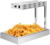 Fulgutonit French Fry Warmer, Commercial Heat Light Food Warmer Thermostable Food Heating Lamp for Chips, Stainless Steel Free-Standing Infrared Heating Dump Station