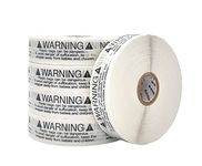 Safety Suffocation Warning Stickers for Plastic Polythene Bags for FBA - Premium Quality Transparent Labels with Ultra Strong Adhesive Bond (2000)