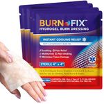 Burn-Fix- 4 Pack-Burn Gel Dressing 4 x 4" Burn Care Cream First Aid Treatment. Immediate Pain Relief Hydrogel Burn Dressing for 1st, 2nd Degree Burns, Razor & Sunburns for Home, Work, Fire, EMS