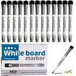 Whiteboard Pens Whiteboard Markers Dry Wipe Markers - Low Odor Magnetic Dry Erase Markers With Erasers - Fine Tip Dry Erase White Board Marker for Office Accessories Weekly Planner - Pack of 12