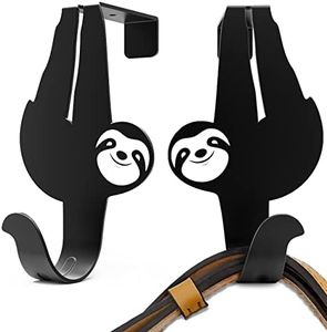 5th EGG Over The Door Hook Hangers for Hanging Coats, Clothes, Towels (2-Pack, Sturdy Metal, Black and White)