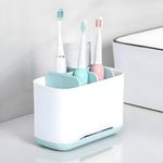 Boniry Toothbrush Holders for Bathroom - Durable and Sturdy Brush Holder, Multipurpose Brush Holder for Bathroom Wall - Perfect for Home Use (Blue & White)