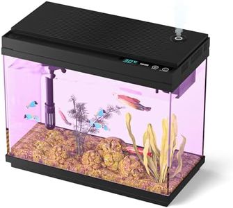 Xyingshine Fish Tank Smart Aquarium Kit: 2.5Gal Auto-Humidifying with Intelligent Mist Spray, Ultra-Quiet Silent Pump, Multi-Layer Filtration System, 7 Color Lights&LED Display-Desktop Decor for Room