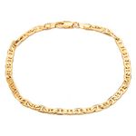 kelistom Gold Anklet for Women Teen Girls, 14K Gold / 18K Gold/Platinum Plated Flat Mariner Link Chain Ankle Bracelets for Women 9 10 11 inches, 9 10 11 inches, Metal, Cubic Zirconia
