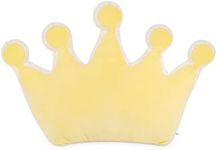 Fitlyiee Crown Shaped Throw Pillows Back Wedge Cushion Headboard Decoration for Bedroom Kids Room (Yellow)