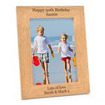 Happy 18th 21st 30th 40th 50th 60th 70th Birthday Photo Frame Gifts - Personalised Birthday Gifts for Mum, Mummy, Nanny, Granny, Auntie, Her - 5" x 7" & 6" x 4" Engraved Wooden Photo Frames