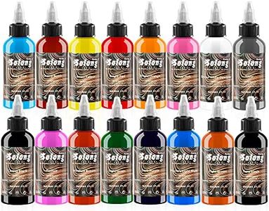 16PCS Tattoo Ink Color Set, Solong Tattoo Ink 1oz (30ml) Pigment Kit for Tattoo Kit Tattoo Ink Set TI302S-30-16