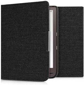 kwmobile Coque Liseuse Compatible avec Pocketbook InkPad 3/3 Pro/Color/Vivlio InkPad 3 - Coque avec Rabat Magnétique en Tissu Textile pour Liseuse Électronique
