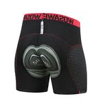 WOSAWE Men's Cycling Underwear Breathable 5D Padded Gel MTB Shorts Anti-Sweat Bicycle Undershorts (New Black L)