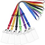 AMUU 6 Pack Lanyards Adjustable Extend Length Lanyard with id Badge Holder for Women Keys Kids Men ID Card Holder Lanyard Cruise Ship Waterproof Credit Card Name tag Holder