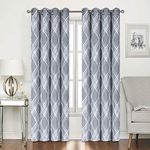 Home Beyond & HB design - Jacquard Room Darkening Curtains with Grommets - Thermal Insulated Noise Reducing - Decorative Curtains for Living Room Bedroom - 52 x 84 Inch（ 2 Panels, Grey）