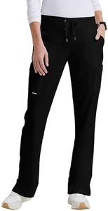 BARCO Grey s Anatomy Classic Mia Scrub Pant for Women Black, 6-Pocket Low-Rise Straight Leg Bottoms with Natural Stretch, Soil Release Fabric, and Super-Soft Finish 4XL, Regular Fit