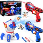 VATOS Rechargeable Laser Tag Set with Projector & Digital LED Score Display, Infrared Blasters with Sound & Vibration Feedback, Family Battle Game, Indoor/Outdoor Toy Gift for Kids & Teens Ages 6+