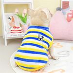 KUTKUT French Bulldog Fleece Shirt, Soft Flannel Stripes Pattern Button Closure Dog Sweatshirt, Winter Warm Pullover Clothes for Puppy French Bulldog, Pug etc. (Size: XL, Chest: 60cm, Length: 35cm)