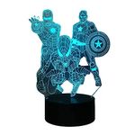 Avengers 3D LED Spiderman Night Light - Intelligent Remote Control 16 Color Change Avengers Lamp for Kids Bedroom Decoration, Avengers Night Lights for Boys and Birthday Gifts