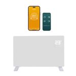 Airwave WiFi Enabled Electric Glass Panel Heater 2000W Wall Mounted or Free Standing Low Energy Heater with 24Hr 7 Day Timer Smart Life App Controlled or Via Remote Control Energy Efficient Heating