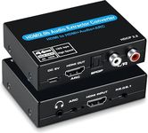 Microware 4K 60Hz HDMI to HDMI Audio Extractor with Optical TOSLINK SPDIF + 5.1/2CH + 3.5mm RCA R/L Audio Converter HDMI Audio Splitter Adapter Support HDMI 2.0 HDCP 2.2 18Gpbs