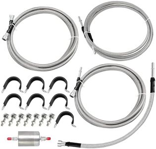 LOBIUTIYA Fuel Line 819-840 Compatible with 1999-2003 Chevy Silverado 1500 2500 HD 3500 GMC Sierra 1500 2500 HD 3500,819840 Flexible Stainless Steel Braided Fuel Hose Set OE#819-840 15043857 15765803