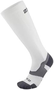 2XU Vectr Full Length Sock, White/Grey, Small