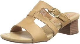 Clarks Women's Desirae Palm Slide Sandal, Light Tan Lea, 5.5 UK