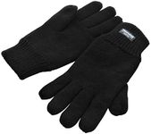 Mens 3M Black Thinsulate Thermal Lined Winter Gloves (Large/Extra Large)(Size: Large/XL)