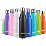 flintronic Stainless Steel Water Bottle,500ml Double Walled Vacuum Flask with Cleaning Brush, BPA Free 12 Hours Hot&Cold Sport Drink Bottle for Gym, Home, Office, Outdoor, Work