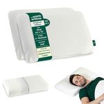 The White Willow Pillow Set of 2 for Neck & Shoulder Pain-Engineered Latex Soft Pillow-Cervical Pillow for Sleeping-Orthopedic Bed Pillow for Back, Side & Stomach Sleepers-Soft-King Size-4" H-White