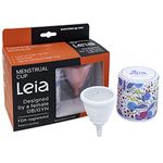 Leia Premium Soft Menstrual Cup with Metal Carrying Case | OB/GYN Designed | Low Cervix | Firm Rim | Muscle Support | Cups for Teens | Compact (Medium)