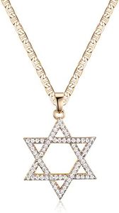 Barzel 18K Gold Plated Crystal Star of David Charm Necklace (18")