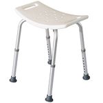 HOMCOM Portable Non-Slip Adjustable Shower and Bath Stool Bench Aluminum Frame