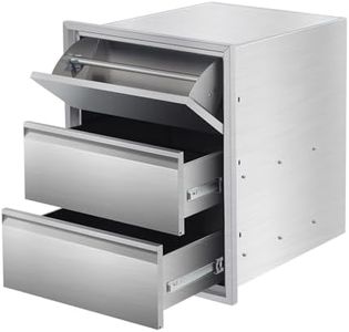 GAOMON Outdoor Kitchen Drawers with Paper Towel Holder, 18" W x 23" H x 23" D Triple BBQ Access Drawers, Stainless Steel Flush Mount BBQ Island Drawers for Outdoor Kitchen, Grill Station