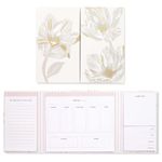 Kate Spade New York Padfolio for Women, Undated Weekly Planner and To Do List Notepad, Vegan Leather Notepad Holder with Sticky Notes, Growing Tulips