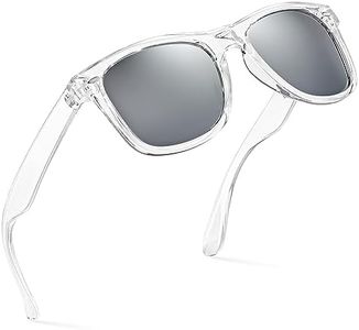 Retro Rewind Polarized Sunglasses for Men and Women - UV Protection Classic Sun Glasses, Transparent | Silver Mirror, one size fits most (WF0175PZ-RVT)