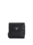 Da Milano Genuine Leather Black Flap & Zip Womens Wallet (10033OL)