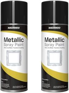 NADAMOO Metallic Spray Paint, Glittering Silver - Fast-Drying Finish for DIY Crafts, Models, Furnitures & Home Decor, Covers Plastic, Wood, Metal - 2 Cans