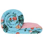 Story@Home Comforter Single Bed |180GSM | Microfiber Blanket Double bed | 150X 225cm | AC Comforter Double Bed | Sky Blue Blanket | Floral Pattern | Quilt | Duvet | Dohar | Perfect for Festive Gifting