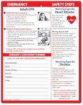 Safety Magnets by ZOCO – Adult CPR, Heart Attack and Stroke Warning Signs Fridge Magnet – Quick First Aid Instructions Chart – Emergency Numbers List – Laminated Card, 8.5" x 11"