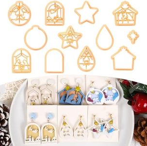 Puocaon Nativity Scene Clay Cutters - 12 Pcs Christian Religious Jesus Nativity Polymer Clay Cutters for Earrings Jewelry Design