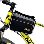 GR GOLDEN RIDERS | Wagon V2 | Polyester Bicycle Handlebar Frame Front Pannier Saddle Bag with Mobile Pouch Black