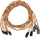 uxcell 5pcs 3-Pin Servo Extension Cable Cord Connector Twist Wire Male to Female 22AWG 60-Cores Servo Receiver Wire